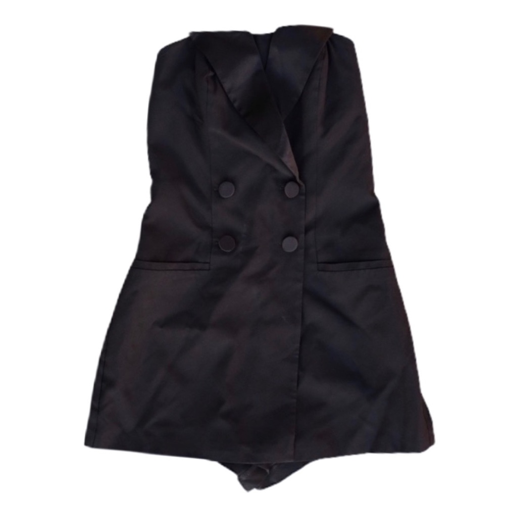 Topshop Strapless Tuxedo Romper